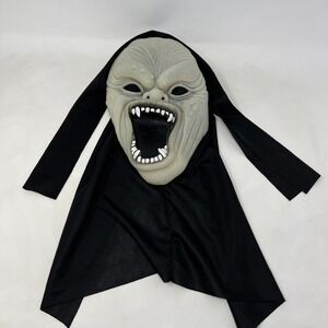 Vintage 90's Pumpkin Time Skull Ghoul Monster Halloween Mask